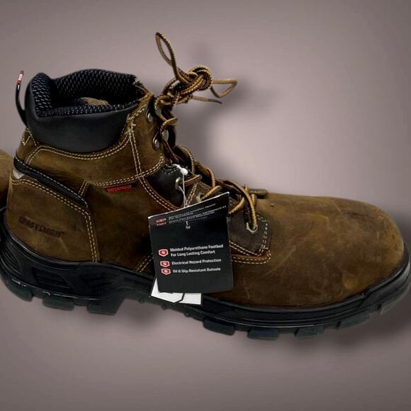 NWT Men\'s 13 CRAFTSMAN Mason Brown Leather Steel Toe Waterproof Work Boots main image 11